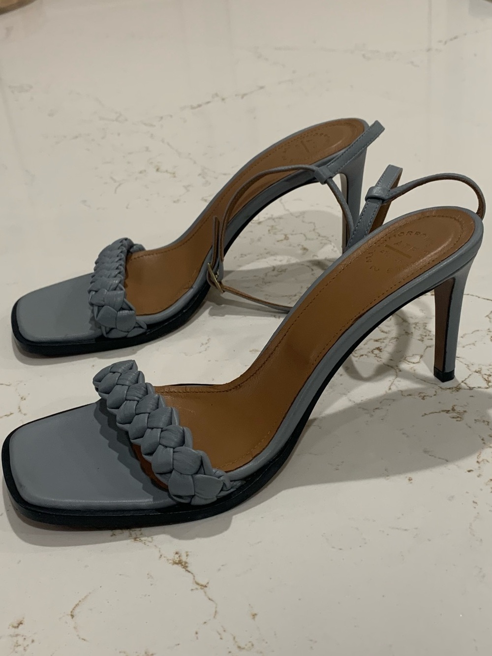 ATP ATELIER  Porlezza Nappa Sandals Braided Strap Slingback Heels Size 38